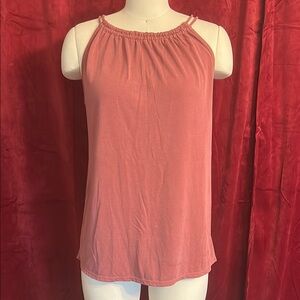 Green Envelope Mauve Sleeveless Ruched Tank